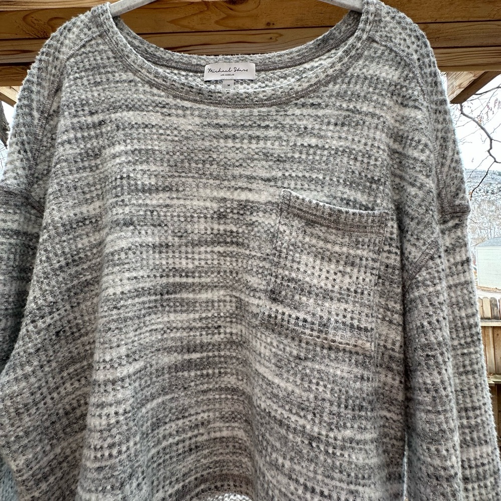 Michael Stars Cropped Lightweight Oversized Sweater Medium - Picture 4 of 14